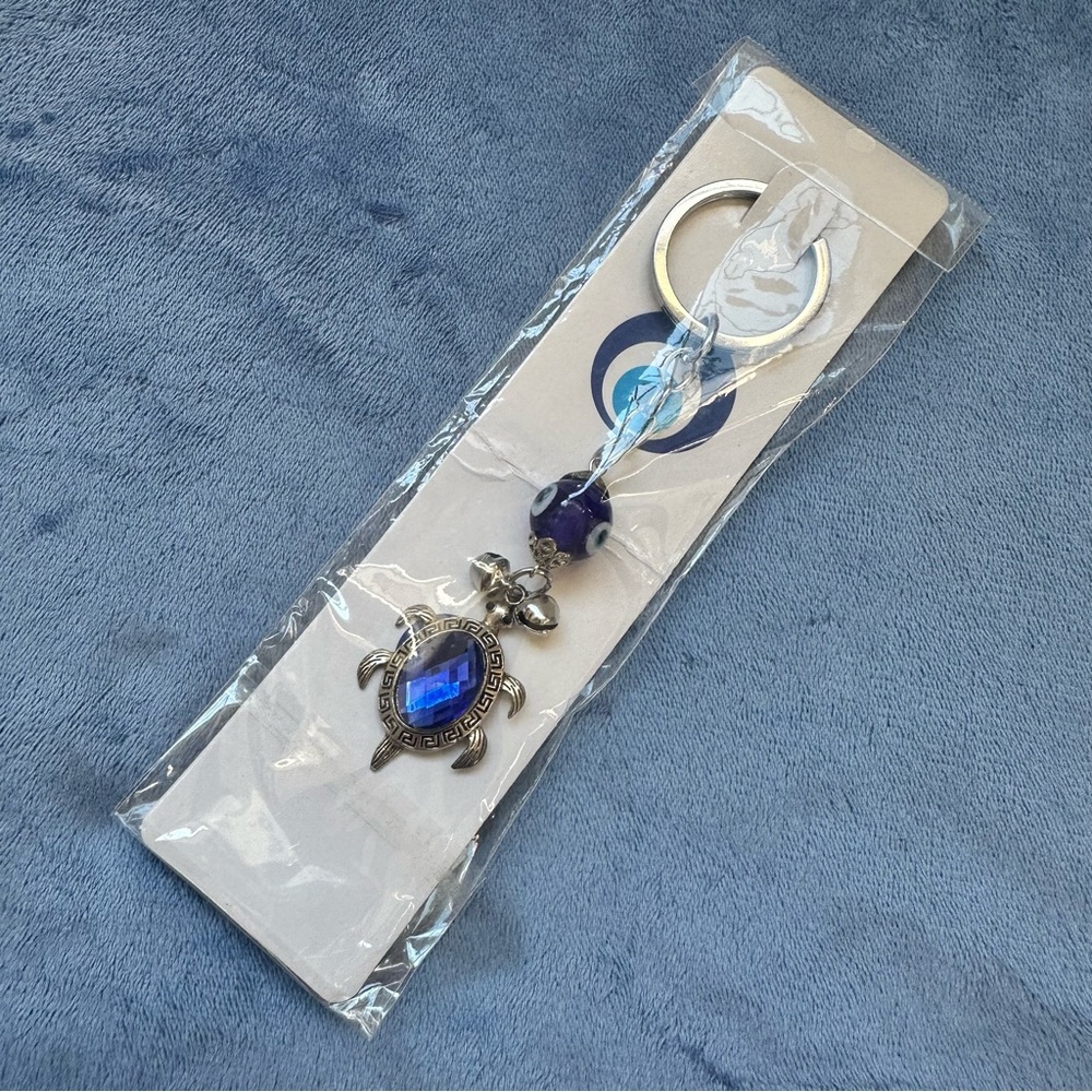 Keychain Sea Turtle with Evil Eye NWOT